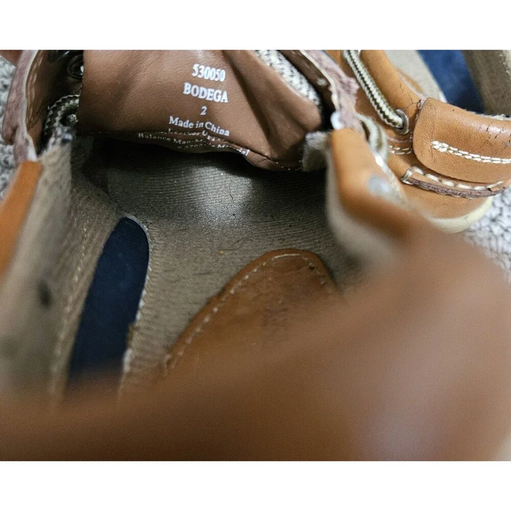 HIGHLAND CREEK Kids Tan Leather Boat Preppy Casual Vintage Style Shoe Size 2